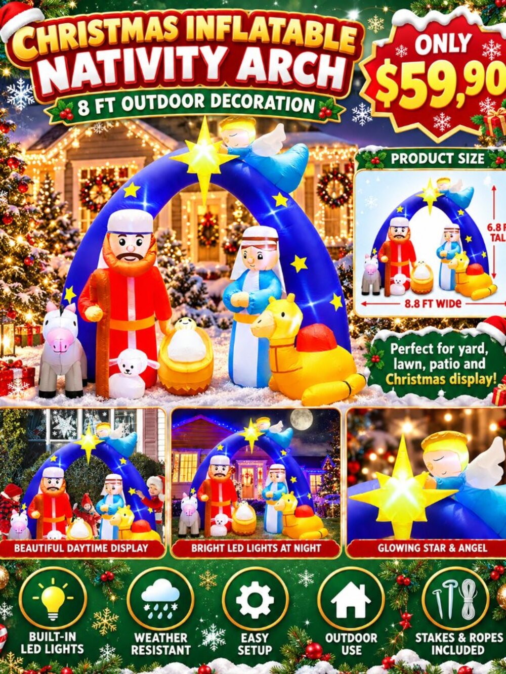 8ft Inflatable Christmas Decorations